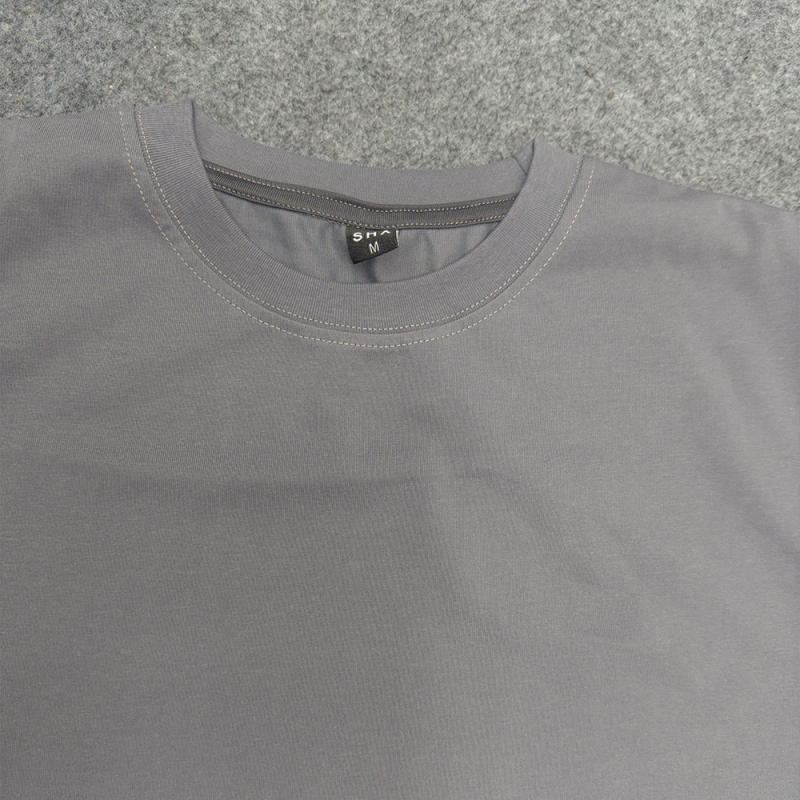 Ανδρική μονόχρωμη T-shirt με στρογγυλό λαιμόκοψη, 60s διπλής όψης μερκερισμένο βαμβάκι, κοντό μανίκι, casual καλοκαίρι