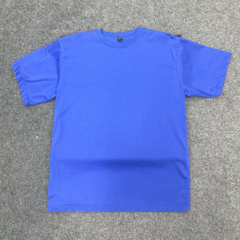 Ανδρική μονόχρωμη T-shirt με στρογγυλό λαιμόκοψη, 60s διπλής όψης μερκερισμένο βαμβάκι, κοντό μανίκι, casual καλοκαίρι