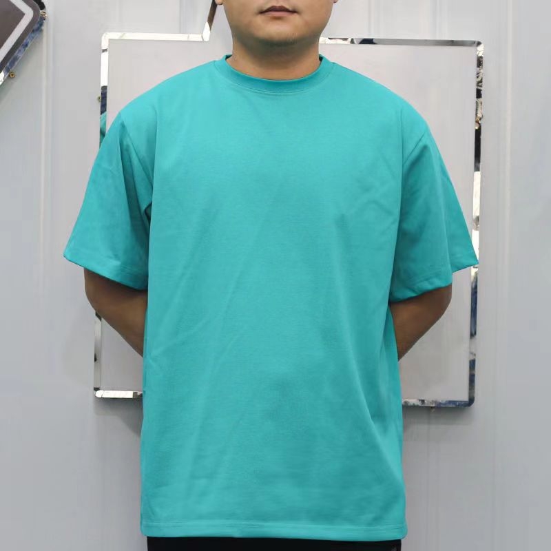 Ανδρική μονόχρωμη T-shirt με στρογγυλό λαιμόκοψη, 60s διπλής όψης μερκερισμένο βαμβάκι, κοντό μανίκι, casual καλοκαίρι