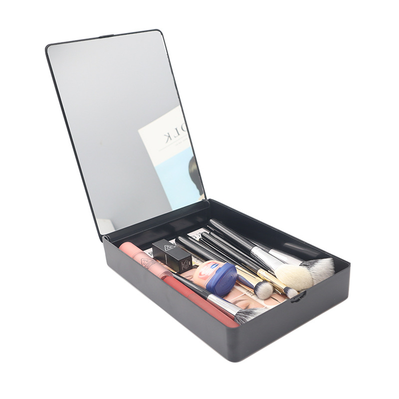 Putna kozmetička kutija s ogledalom, velika kapaciteta – organizator za nakit i makeup četkice