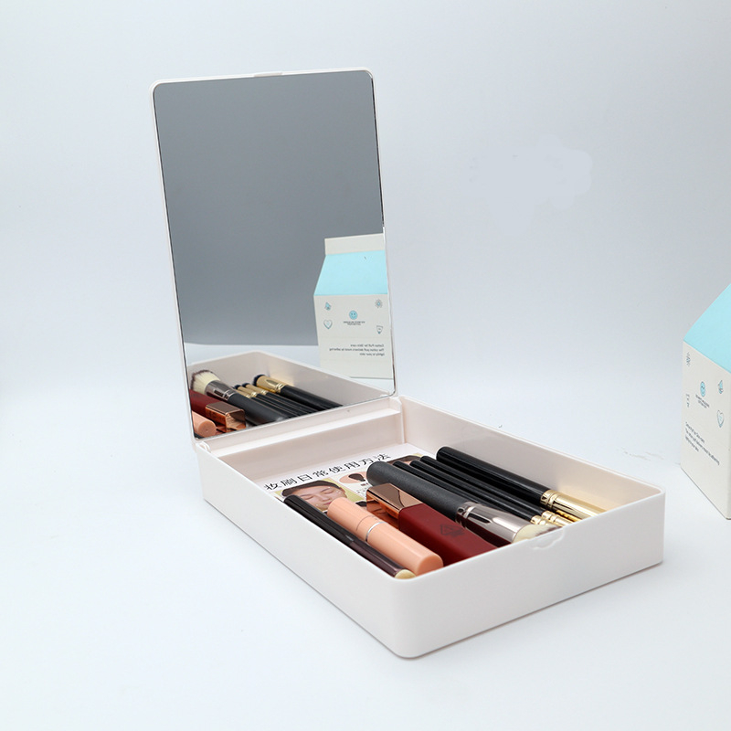 Putna kozmetička kutija s ogledalom, velika kapaciteta – organizator za nakit i makeup četkice