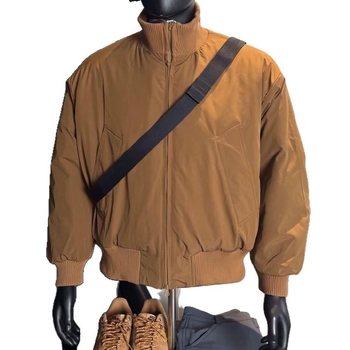 Cleanfit bomber jacket με επένδυση από βαμβάκι, ανδρικό – αμερικάνικου στυλ, χειμώνα, κοντό μήκος