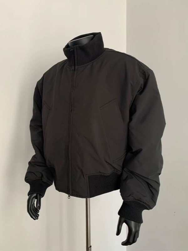 Cleanfit bomber jacket με επένδυση από βαμβάκι, ανδρικό – αμερικάνικου στυλ, χειμώνα, κοντό μήκος