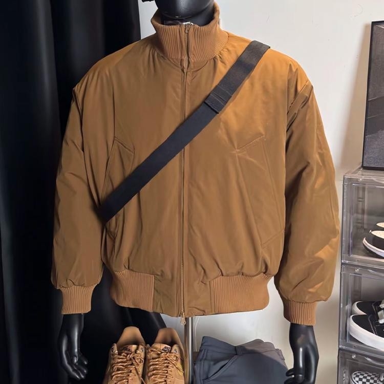Cleanfit bomber jacket με επένδυση από βαμβάκι, ανδρικό – αμερικάνικου στυλ, χειμώνα, κοντό μήκος