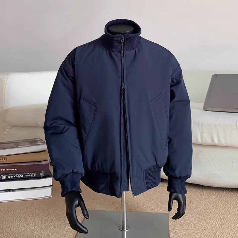 Cleanfit bomber jacket με επένδυση από βαμβάκι, ανδρικό – αμερικάνικου στυλ, χειμώνα, κοντό μήκος