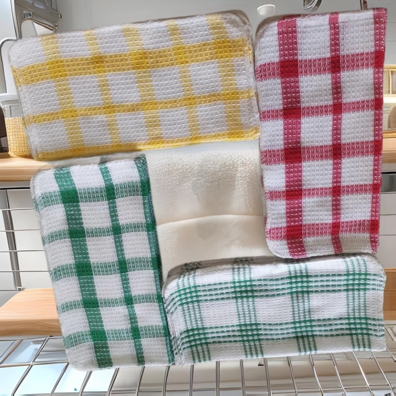 12-komadni set kuhinjskih krpa od pamuka i poliestera, waffle uzorak, male kvadratne krpe