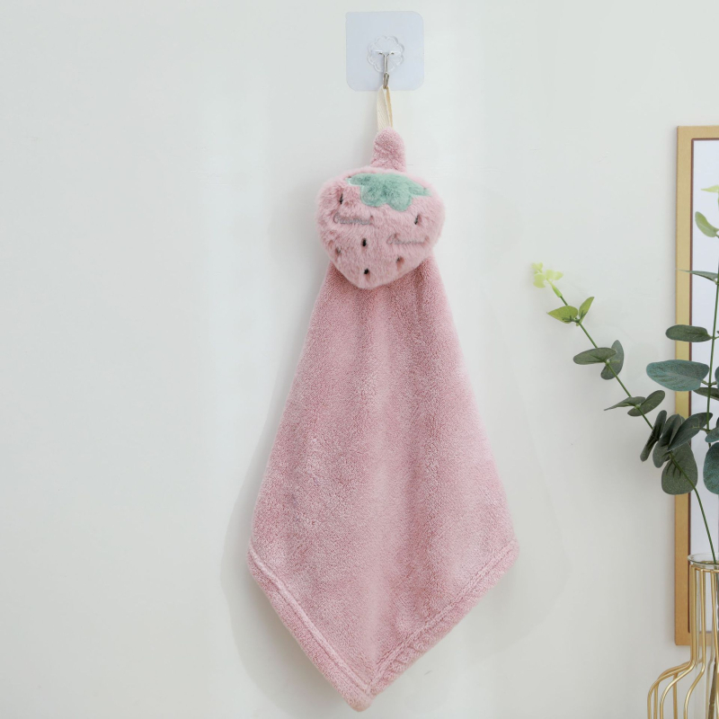 Mali kvadratni ručnik za kućnu uporabu, viseći model za kuhinju i kupaonicu, ručnik od coral fleece s karikaturnim motivom, krpa za pranje posuđa