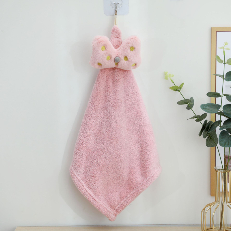 Mali kvadratni ručnik za kućnu uporabu, viseći model za kuhinju i kupaonicu, ručnik od coral fleece s karikaturnim motivom, krpa za pranje posuđa