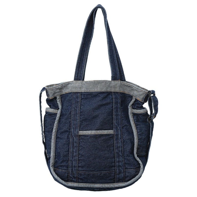 Ženska denim torba za rame – casual kampus torba, gradski stil, s tri remena