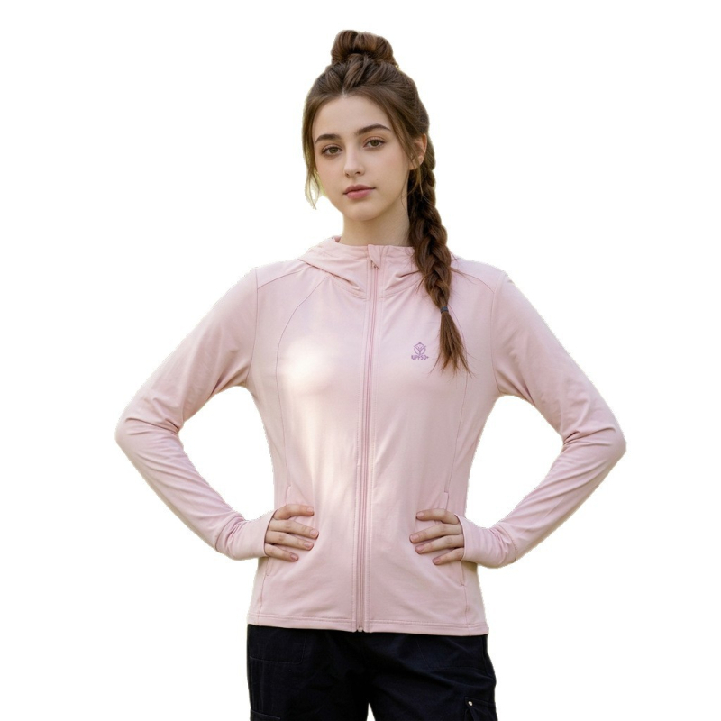 Unisex μπουφάν με κουκούλα UV προστασίας από Ice Silk πολυεστέρα, αναπνεύσιμο εξωτερικό ρούχο για άνδρες και γυναίκες