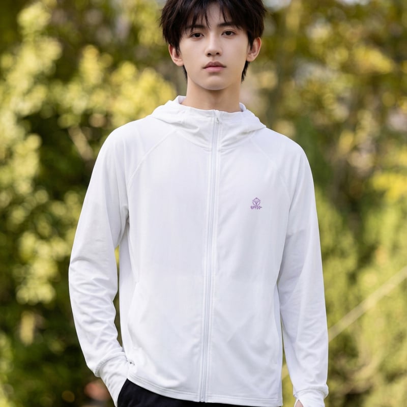 Unisex μπουφάν με κουκούλα UV προστασίας από Ice Silk πολυεστέρα, αναπνεύσιμο εξωτερικό ρούχο για άνδρες και γυναίκες