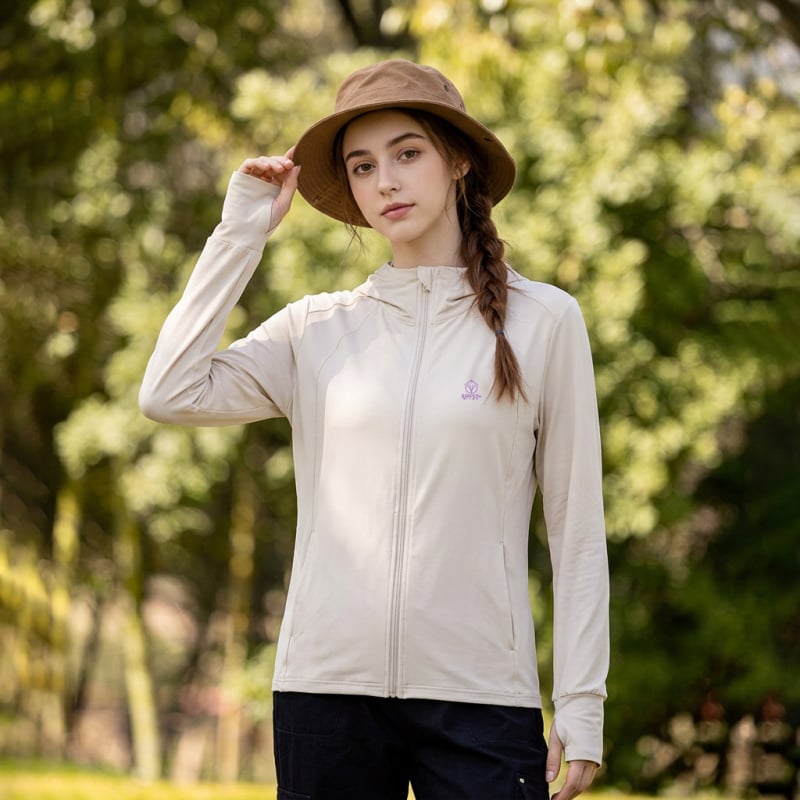 Unisex μπουφάν με κουκούλα UV προστασίας από Ice Silk πολυεστέρα, αναπνεύσιμο εξωτερικό ρούχο για άνδρες και γυναίκες