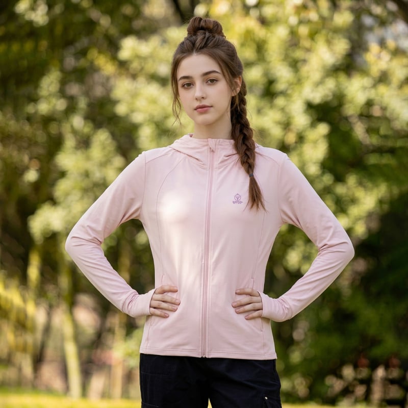 Unisex μπουφάν με κουκούλα UV προστασίας από Ice Silk πολυεστέρα, αναπνεύσιμο εξωτερικό ρούχο για άνδρες και γυναίκες