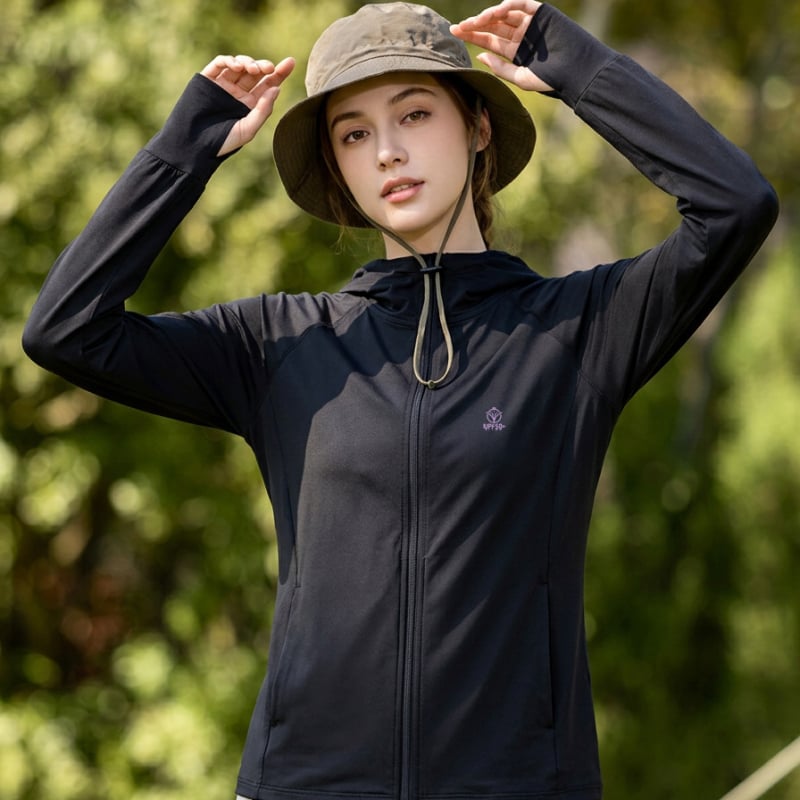Unisex μπουφάν με κουκούλα UV προστασίας από Ice Silk πολυεστέρα, αναπνεύσιμο εξωτερικό ρούχο για άνδρες και γυναίκες