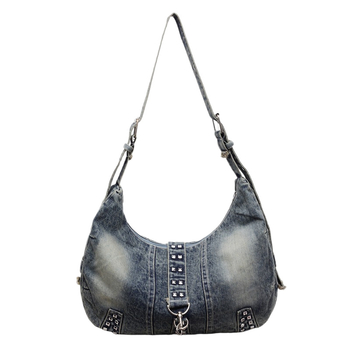 2025 nova retro distresirana crossbody torba s nitima, oprani denim, ženska svakodnevna torba za rame