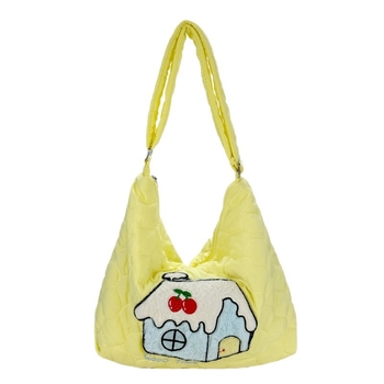 Ženska pliš torba za rameni s izvezenim dizajnom, crossbody, velika zapremina, svjež i sladak stil