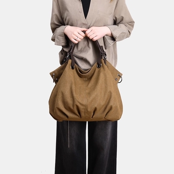 Ženska tote torba u američkom stilu od platna, novi model 2026, velika zapremina, casual retro torba za ruku, rame ili crossbody