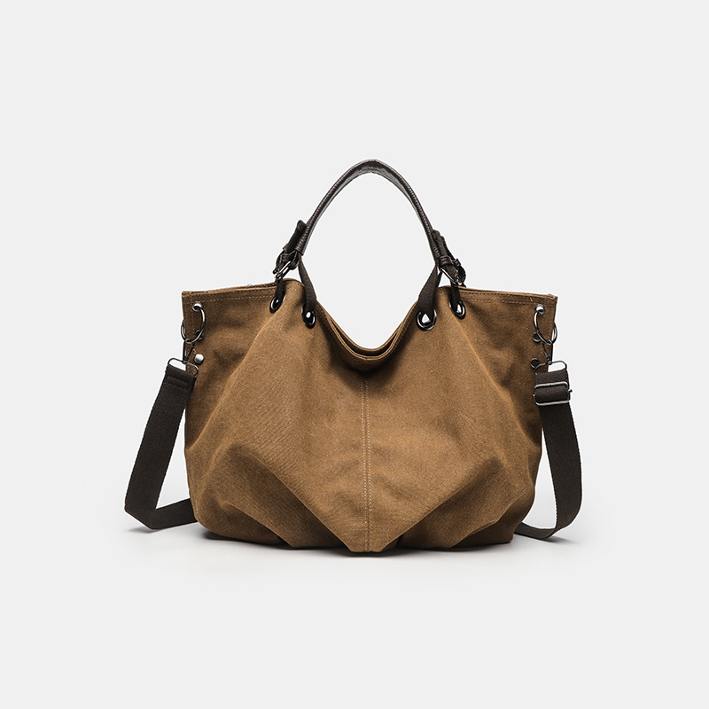 Ženska tote torba u američkom stilu od platna, novi model 2026, velika zapremina, casual retro torba za ruku, rame ili crossbody