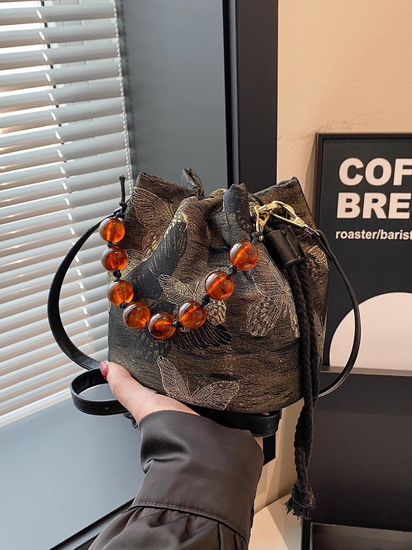 Ženska pamuk torba bucket, preko ramena ili crossbody, 2026 jesensko-zimsko izdanje, svakodnevna svestrana torba