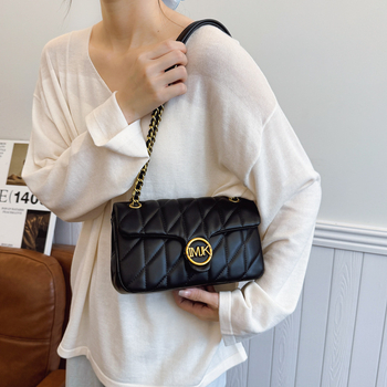 Ženska PU kožna lančana torba, mala kvadratna silueta, srednja veličina, gradski minimalistički stil, nošenje na ramenu ili crossbody, unutarnja džep za dokumente, poliester podstava, zatvaranje poklopcem