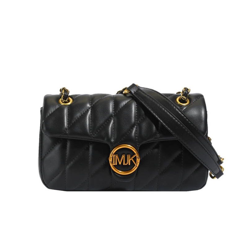 Ženska PU kožna lančana torba, mala kvadratna silueta, srednja veličina, gradski minimalistički stil, nošenje na ramenu ili crossbody, unutarnja džep za dokumente, poliester podstava, zatvaranje poklopcem