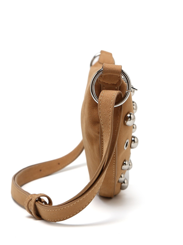 Ženska crossbody torba s metalnim detaljima, retro stil, mala po obliku dumpling, unutarnja zip džep