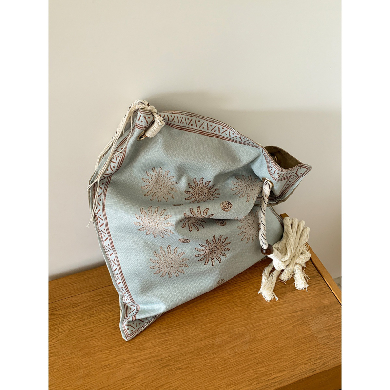 Boemska lanena tote torba, velika kapaciteta, ručna izrada, pletena torba preko ramena, crossbody za žene