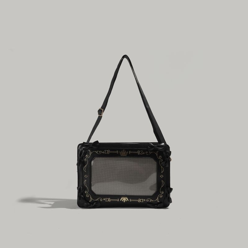 Torba s okvirom za fotografije, preko ramena ili crossbody, prozirna, retro, mala kvadratna torba