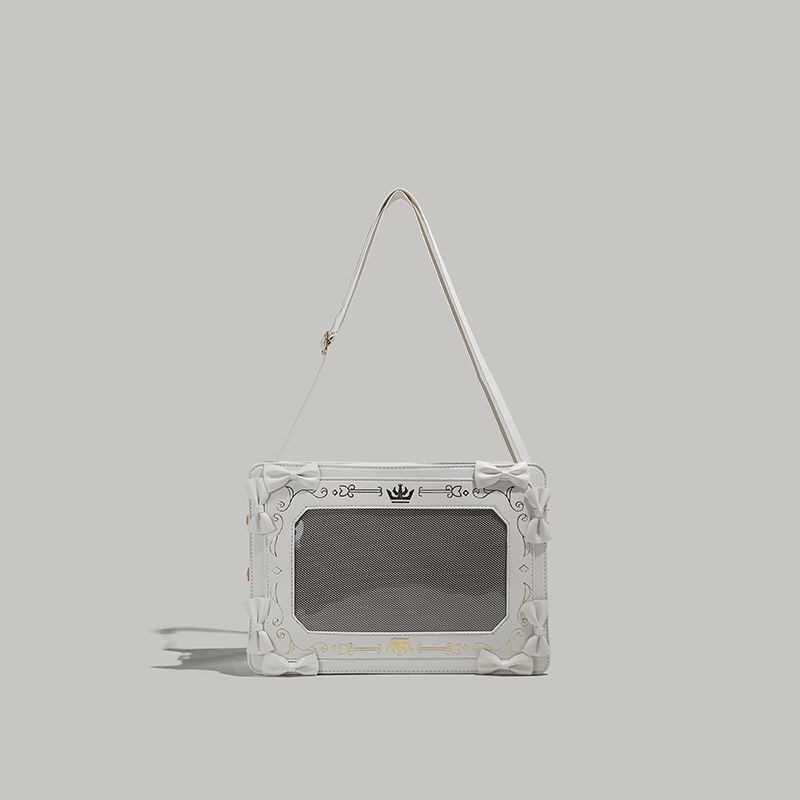 Torba s okvirom za fotografije, preko ramena ili crossbody, prozirna, retro, mala kvadratna torba