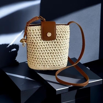 Mini pamuk torba Tote s poklopcem, rameni ili crossbody remen, džep na zip i džep za telefon, ljeto 2025