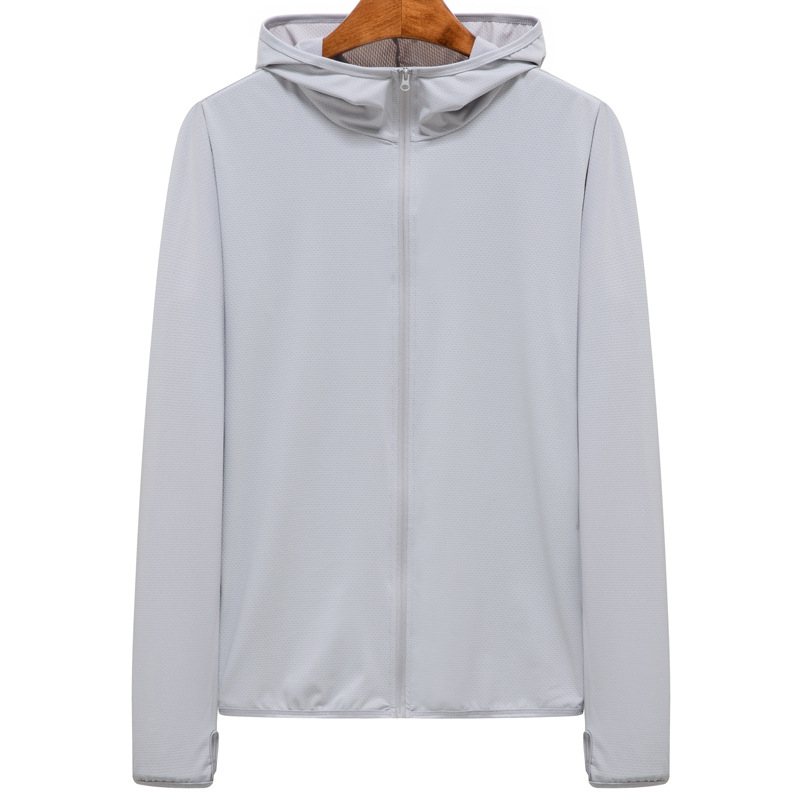 Unisex πλεκτή ζακέτα με κουκούλα από ice silk και UV προστασία, ελαφριά καλοκαιρινή εξωτερική ζακέτα με προσαρμοσμένο λογότυπο