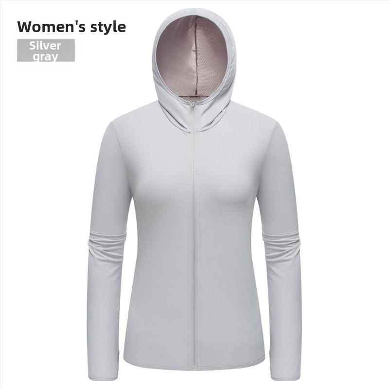 Unisex πλεκτή ζακέτα με κουκούλα από ice silk και UV προστασία, ελαφριά καλοκαιρινή εξωτερική ζακέτα με προσαρμοσμένο λογότυπο