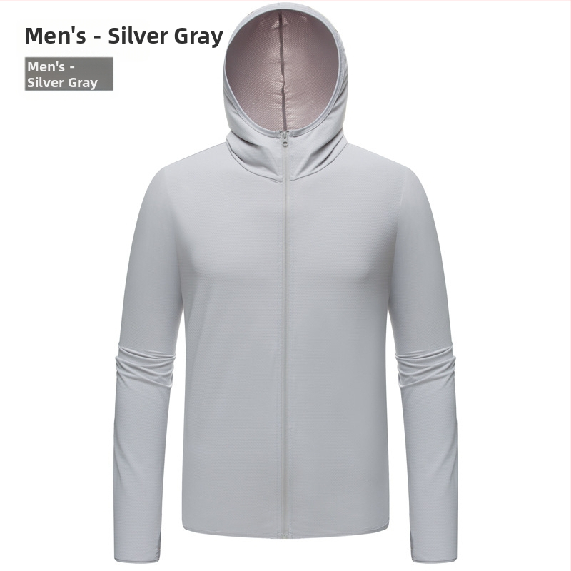 Unisex πλεκτή ζακέτα με κουκούλα από ice silk και UV προστασία, ελαφριά καλοκαιρινή εξωτερική ζακέτα με προσαρμοσμένο λογότυπο