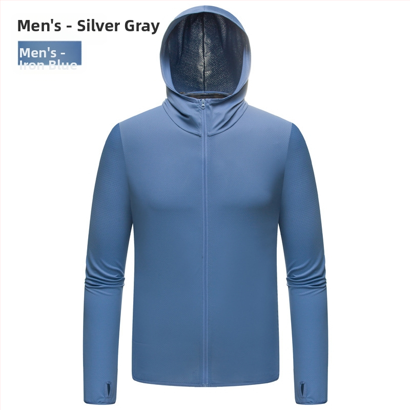 Unisex πλεκτή ζακέτα με κουκούλα από ice silk και UV προστασία, ελαφριά καλοκαιρινή εξωτερική ζακέτα με προσαρμοσμένο λογότυπο