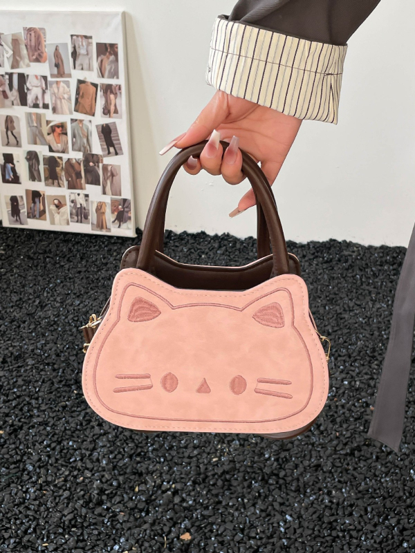 Chanel inspirirana crossbody torba s mačjim motivom, mala ženska torba od PU kože, kružnog oblika, zip zatvarač, proljeće 2026.