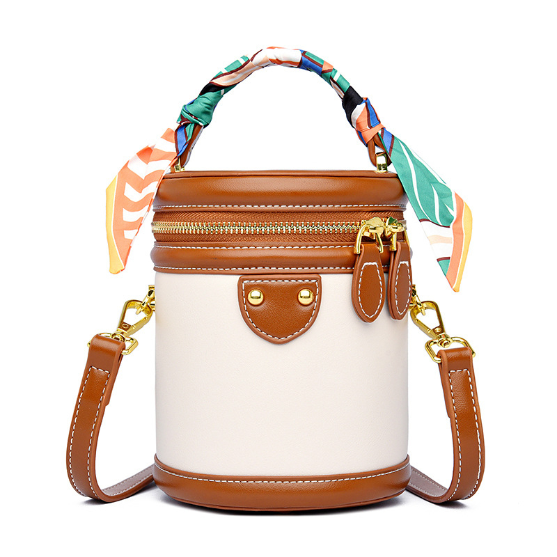 Ženska torba tipa kofa, 2025, svježi minimalistički stil, ramenski remen ili crossbody, zatvarač, visokokvalitetan materijal