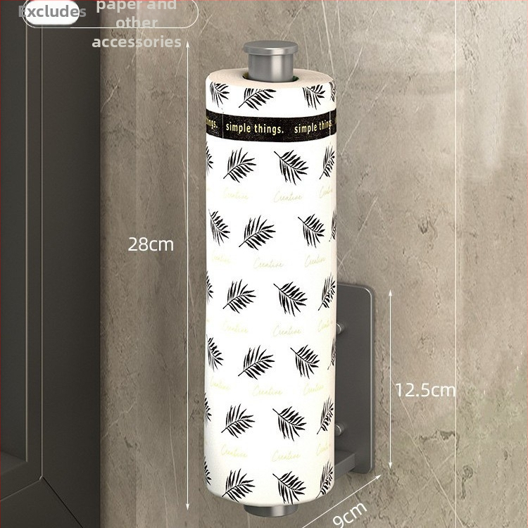 Zidni držač za kuhinjsku rolu papirnatih ubrusa, bez bušenja, od aluminijske legure, za papir, foliju i krpe