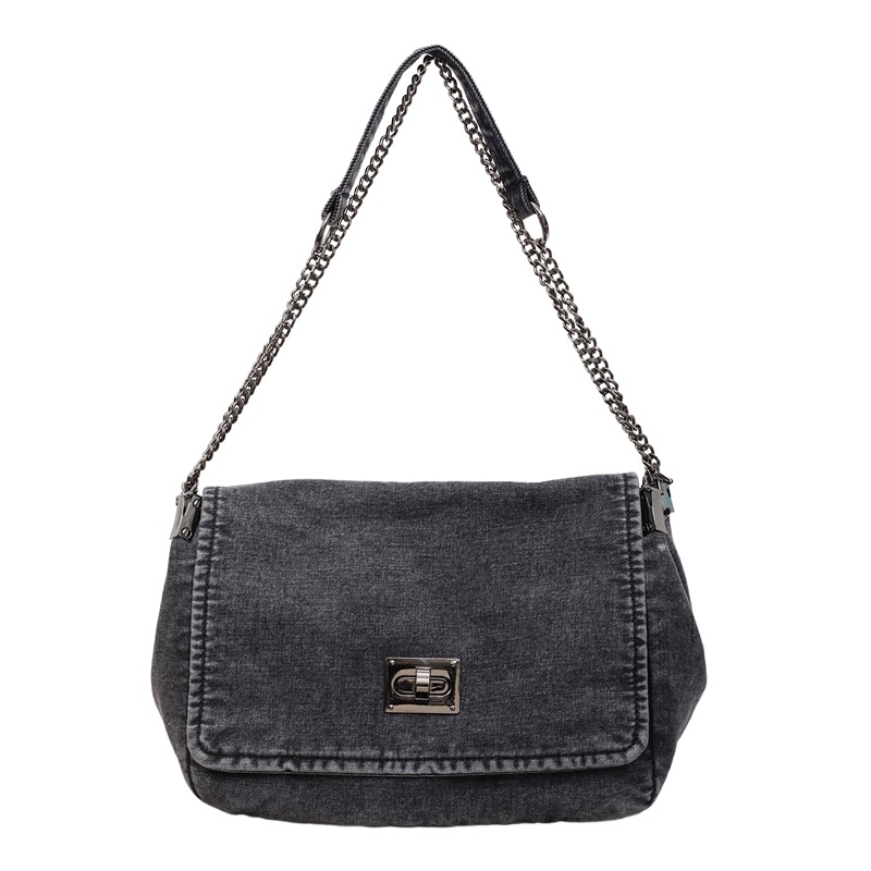 Ženska denim torba za ramena s lancem, retro stil