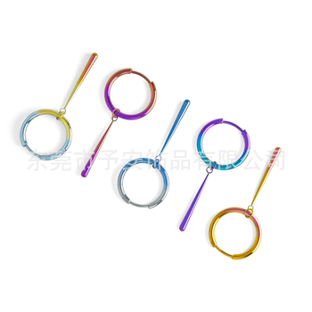 Naušnice u Zoro stilu, kružni petlji F136 titanijeva legura, privjesak kapljice vode, DIY anodizirani piercing nakit