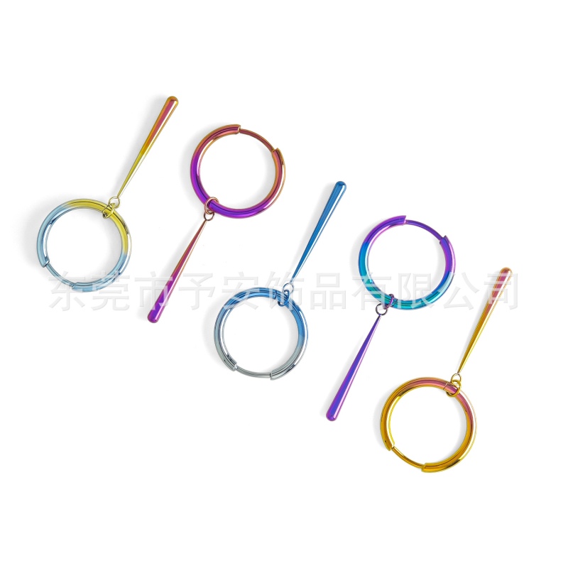 Naušnice u Zoro stilu, kružni petlji F136 titanijeva legura, privjesak kapljice vode, DIY anodizirani piercing nakit