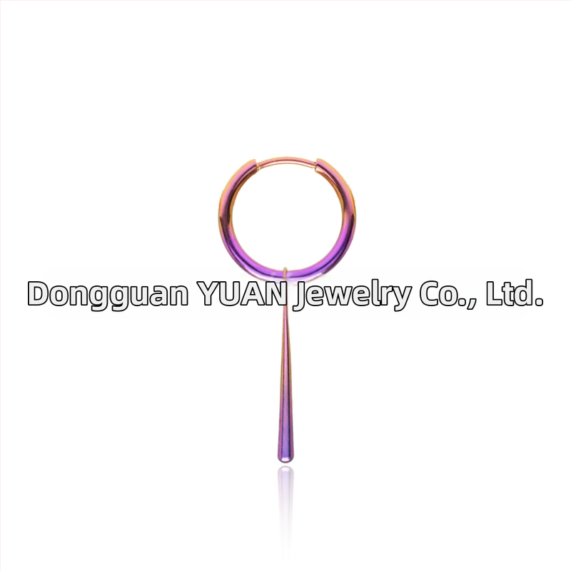 Naušnice u Zoro stilu, kružni petlji F136 titanijeva legura, privjesak kapljice vode, DIY anodizirani piercing nakit