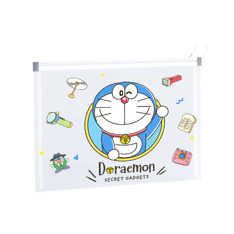 Prozirna torbica za dokumente s izvlačnom petljom, dizajn Crayon Shin-Chan i Doraemon, velika kapaciteta za A4 dokumente