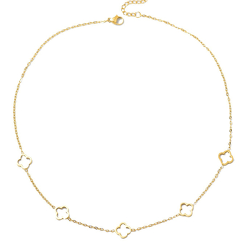 Set nakita od nehrđajućeg čelika sa četverolistom za žene – ogrlica, naušnice i narukvica, minimalistički i elegantan stil