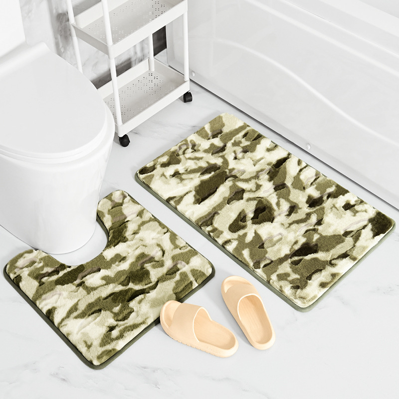 Dvoslojni set prostirki za kupaonicu i WC s gradijentom umjetne zečje dlake