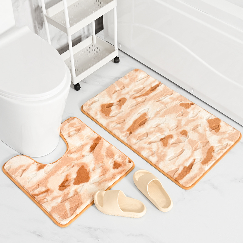 Dvoslojni set prostirki za kupaonicu i WC s gradijentom umjetne zečje dlake