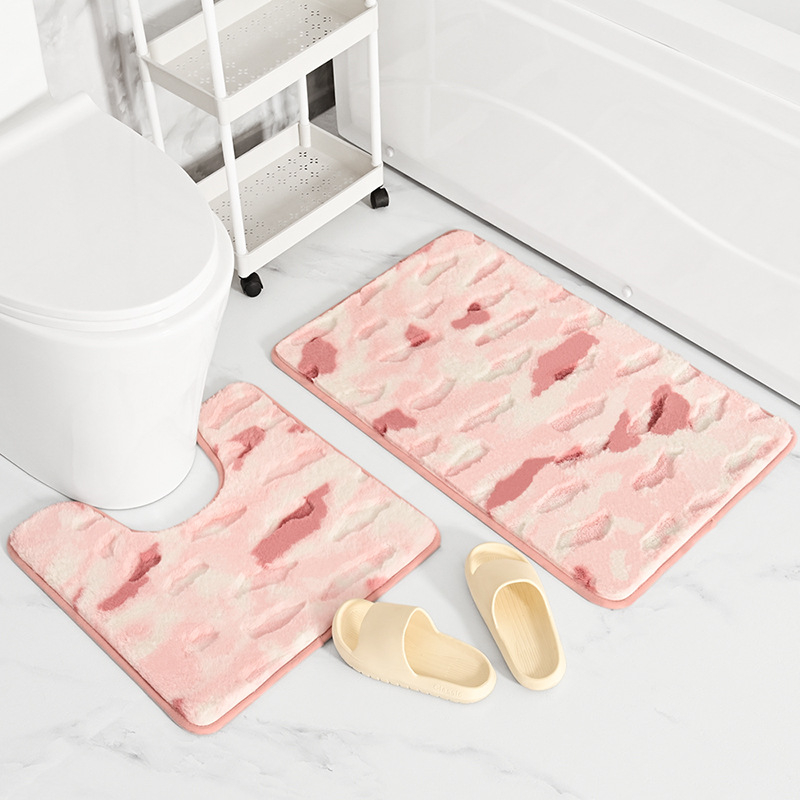 Dvoslojni set prostirki za kupaonicu i WC s gradijentom umjetne zečje dlake