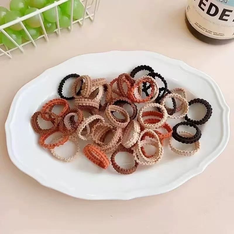 Set od 50 čipkastih gumica za kosu za djecu, šarene, nježne prema kosi, svestrane i jednostavne