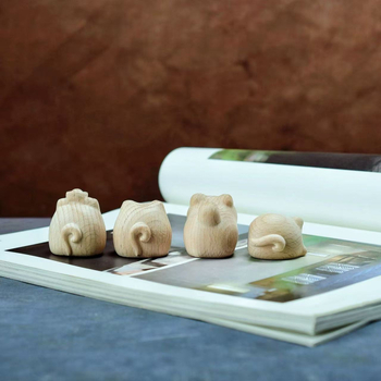 Mačji stolni ukras od bukova drva – DIY dekor