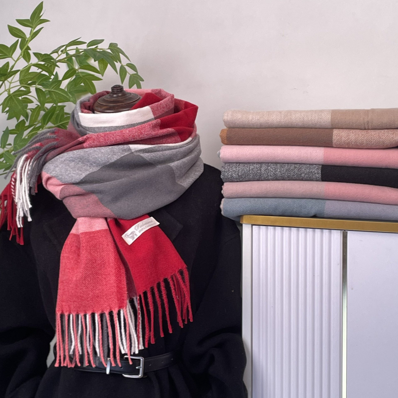 Korejski stil jesensko-zimski šal od imitacije kašmira za žene, karirani topli šal