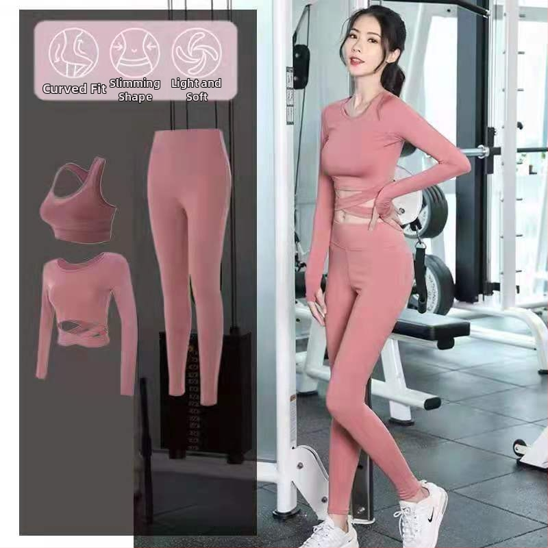 Ženský set na jogu a fitness – priedušný, rýchloschnúci, s dlhým rukávom a kapucňou, jesenná-zimná verzia, 90% polyester, 10% elastán